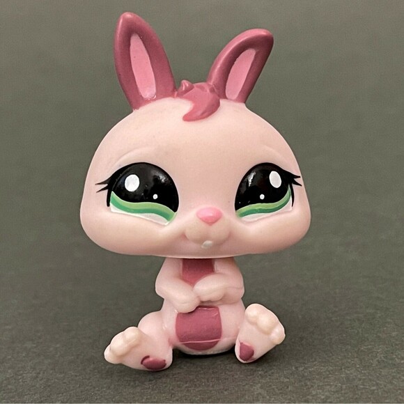 LPS Littlest Pet Shop Hasbro Figure Bunny Rabbit 2007 Pink - Picture 1 of 6